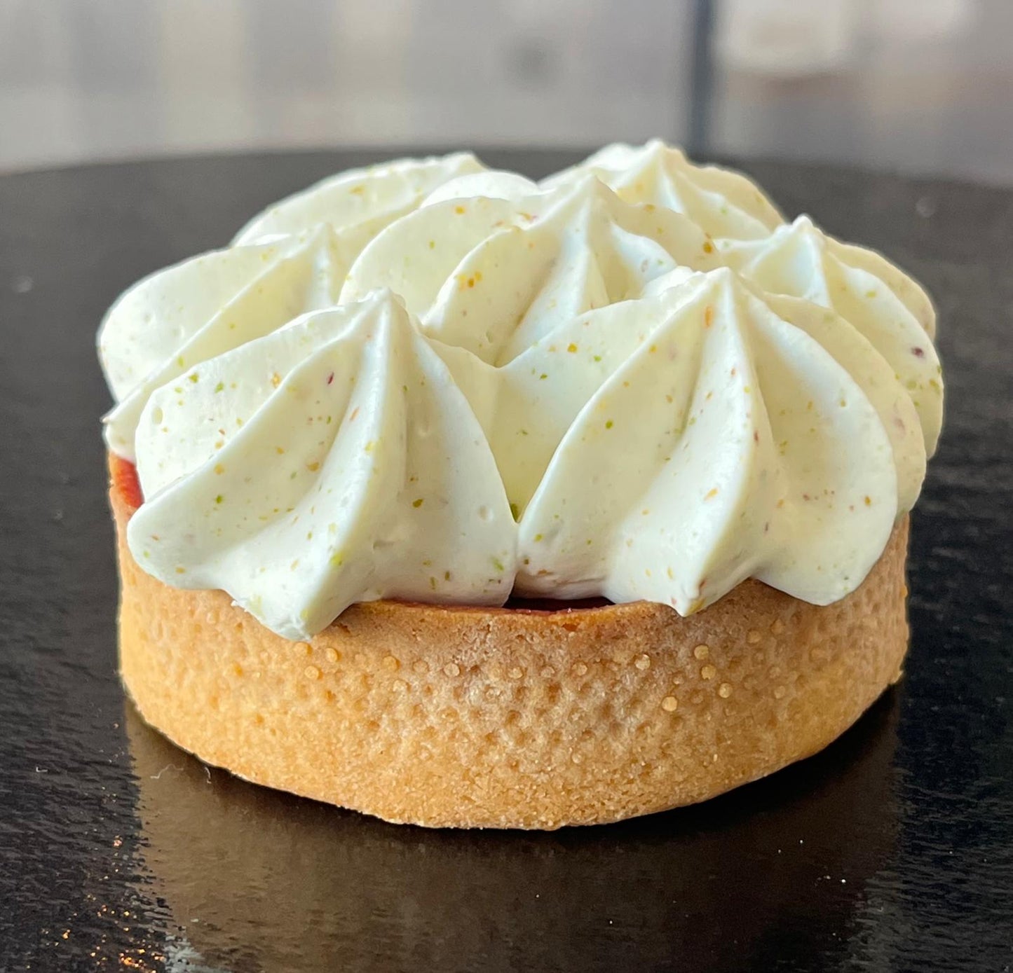 Tartaleta de pistacho y granada