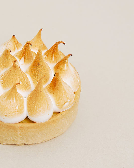 Tartaleta de limón, albahaca, frambuesa y merengue Individual